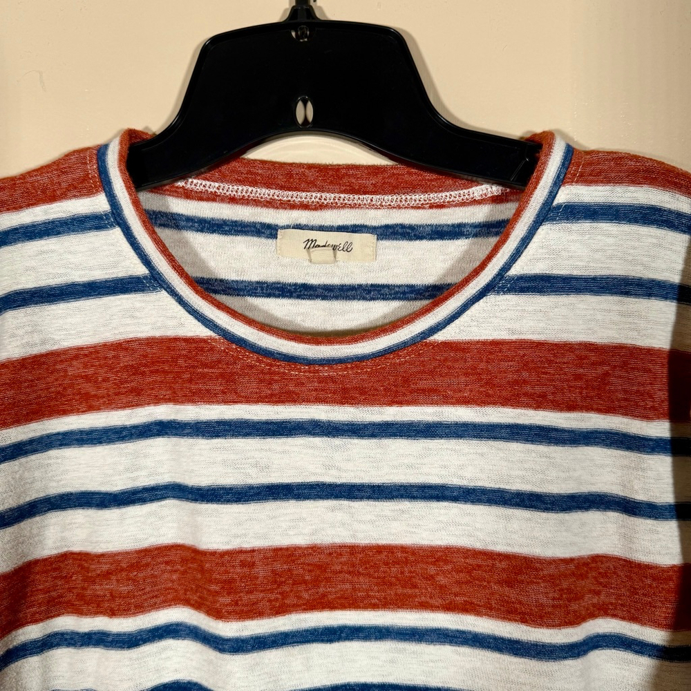 Women's Madewell Hifi Shrunken Crew Striped Short Sleeve Tee XXL - Picture 4 of 6